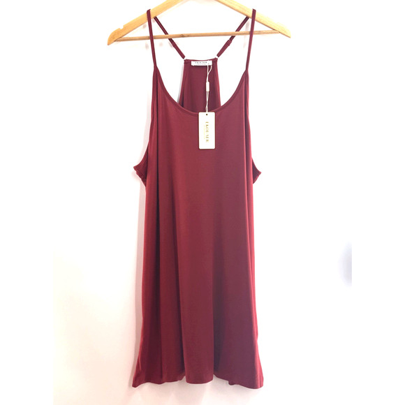 Ekouaer Women's Racerback Sleeveless Nightgown Wine Red W/Tag *READ... - Picture 1 of 16